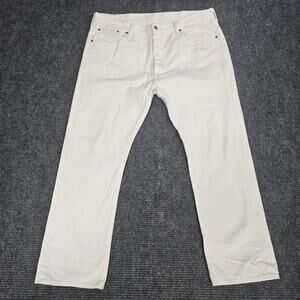 Levi's 501 Jeans Mens 38x30 White Straight Leg Button Fly 100% Cotton
